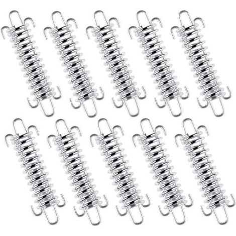 Ressorts de tension10pièces acier inoxydable,11,5x3,5cm,argent,tentes auvents voiles,amortissant vent (1/5)