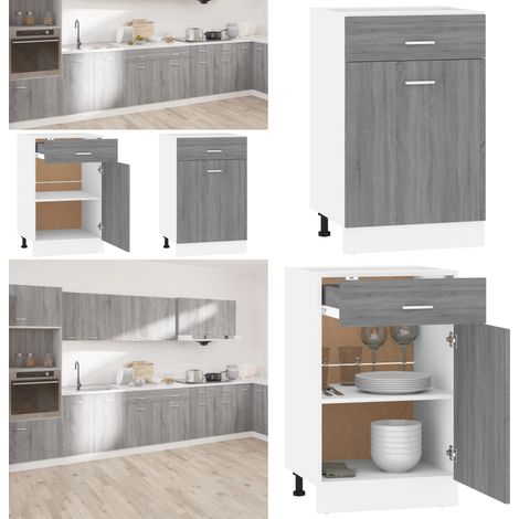 Unterschrank mit Schublade Lyon Grau Sonoma 50x46x81,5 cm - Küchenregal - Schrank für Küche (1/5)