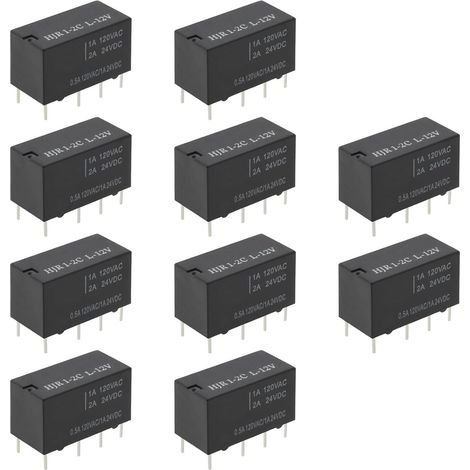 10pcs Relais Relais de Signal 8 Broches 20,1x14,6x9,7mm pour les Applications Y Compris la Domotique Contrôle Industriel Résistance 720ohm Noir (1/5)