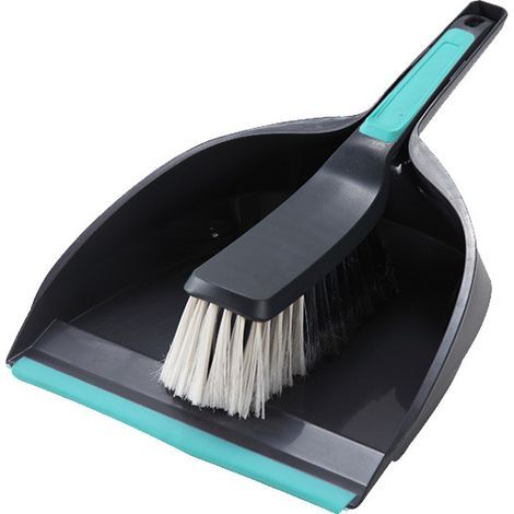 Ensemble pelle et balayette – Ergonomique – Fibres crantées pour retenir la poussière – Bords dentelés – Compact – Idéal pour les petits travaux de nettoyage (1/5)