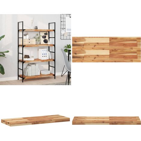 Étagère flottante 100x30x4 cm acacia massif finition à l'huile - Etagere Murale - Étagère Flottante - Bibliothèque Murale - Rangement Mural - Decoration Murale - Home & Living (1/5)