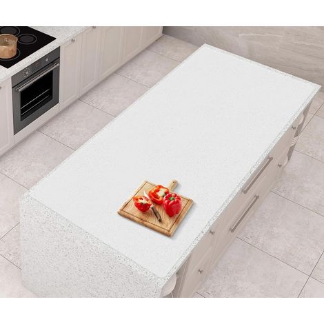 Tapis en silicone pour comptoir 120 x 60 x 0,2 cm, grand format, résistant à la chaleur, expédié enroulé, antidérapant, imperméable, protection de comptoir de cuisine et îlot, translucide (1/5)