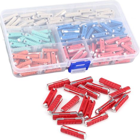 Kit d'assortiment de 200 fusibles automobiles multicolores en forme de torpille pour voitures européennes anciennes