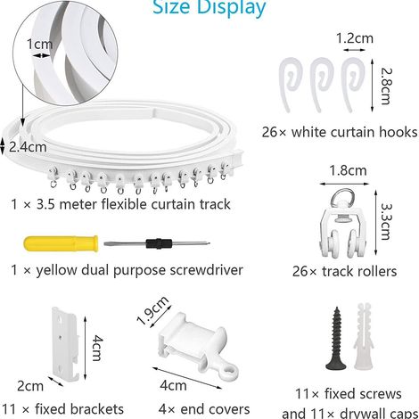 Retail Curtain Track 3.5m PVC-U Plastic Track Flexible Guide Rail with Accessories Set (1/5)