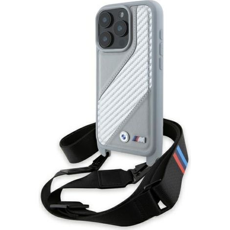 BMW Hartschalenetui mit Carbonstreifen und Riemen für iPhone 16 Pro (1/5)
