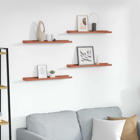 Wandregal mit Regal 4 pcs Rot 60 x 9 x 3 cm Holzwerkstoff