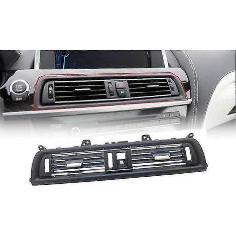 Grille d'aération centrale pour tableau de bord de voiture (compatible avec les modèles BMW Série 6 F06, F12, F13, 630, 635, 640, 645, 650 et 6422) (1/5)