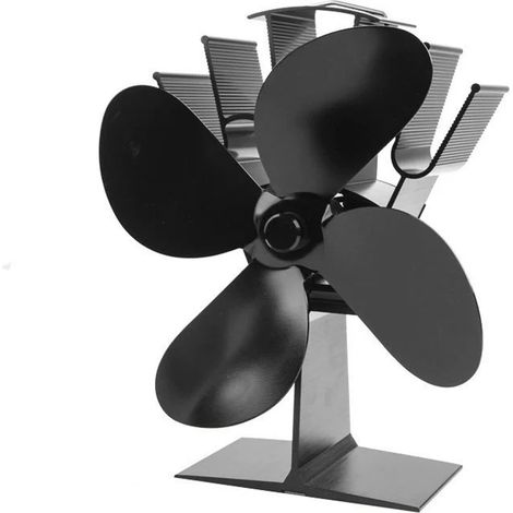 Ventilatore a 4 pale per stufa a combustione termica, ventilatore termodinamico per caminetti a legna, distribuzione silenziosa del calore (1/5)