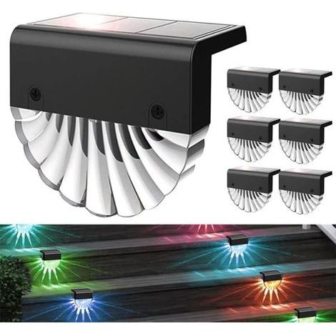 solaires pour extérieur de jardin, Lampe solaire étanche pour la décoration de jardin, de terrasse, de jardin, d'escaliers et d'escaliers Lot de 6 (1/5)
