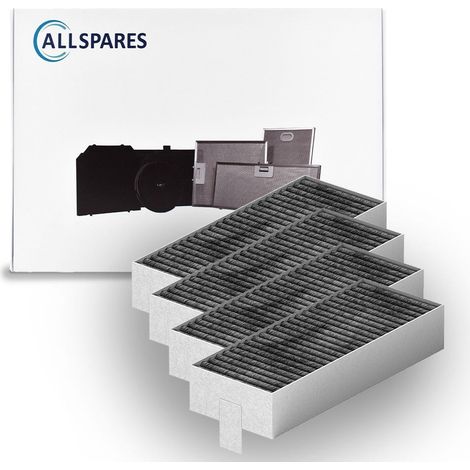 Filtro de carbón AllSpares CleanAir (4 uds.) para placas de cocina compatibles con Bosch Siemens 17004796 / Bosch HEZ9VRUD0 / Siemens HZ9VRCR0 y Neff 17004806 / Z821VR0 (194 x 75 x 34 mm) (1/5)