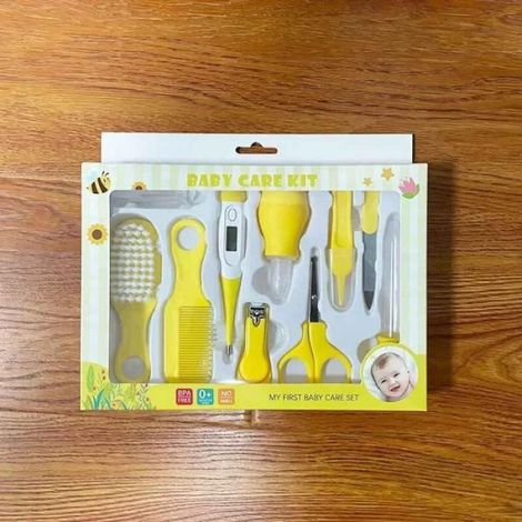 Set de soin,Therye.com-Ensemble d'outils de soins pour bébé,brosse à dents,peigne,coupe-ongles,10 pièces- yellow[D361]