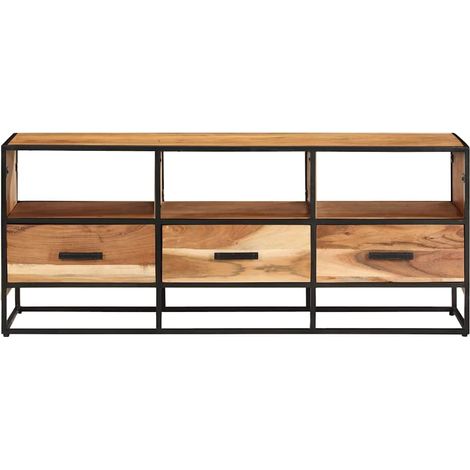 Meuble TV, Étagère TV, Meuble de Salon, 110x30x45 cm Bois d'acacia massif OIB3781E (1/5)