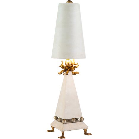 Lampada Da Scrivania Contemporanea Leda Acciaio Patinato Crema 1 Luce E27 (1/5)