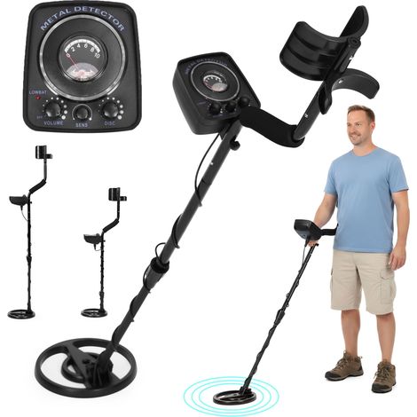 Metal detector con bobina impermeabile, 2 modalità, asta regolabile (1/5)