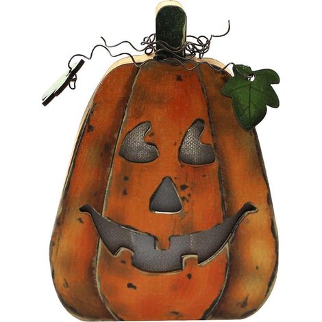 Lanterne citrouille en bois pour Halloween (Emballée, 1 décoration) A 1 (1/5)