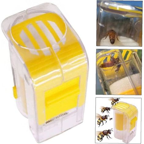 Marqueur de reine jaune, cage à reine, collecteur à piston en plastique, outil apicole à une main - AquaForge (1/5)