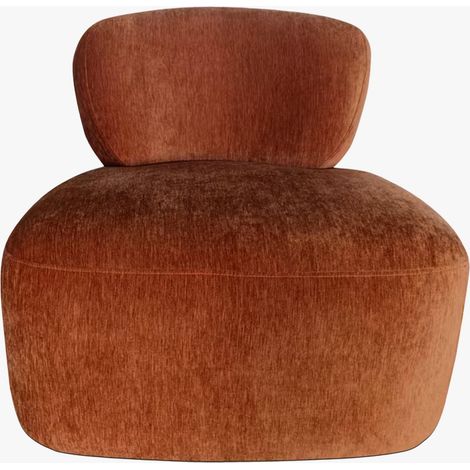 ASTON Fauteuil pivotant en tissu terracotta (1/5)