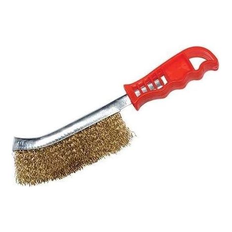 1pcs de brosses manuelles  Pour décaper et nettoyer  Acier, Inox et Laiton, 1 pièces--Brosse à couteau en fil d'acier cuivré jaune (1/2)
