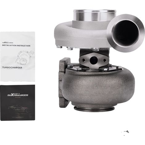 Turbolader, kompatibel mit 3,0L-6,0L Motoren, T4 4 Bolzen Flansch, V-Band Flansch, Leistungssteigerung bis zu 200-650 PS, externe Wastegate, ölgekühlt (1/5)
