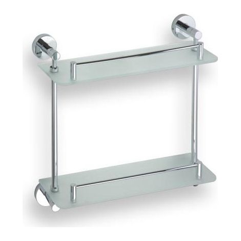 Double étagère de douche en verre OMEGA 40x40x13cm (1/2)
