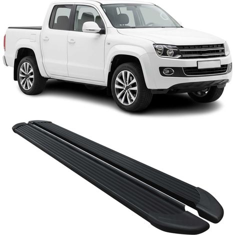 Marchepieds Latéraux pédale pour VW Amarok Double Cab 2010-2022 Noir Alu 2Pcs (1/5)