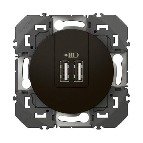 Legrand Cargador USB Doble Tipo A Negro Compacto