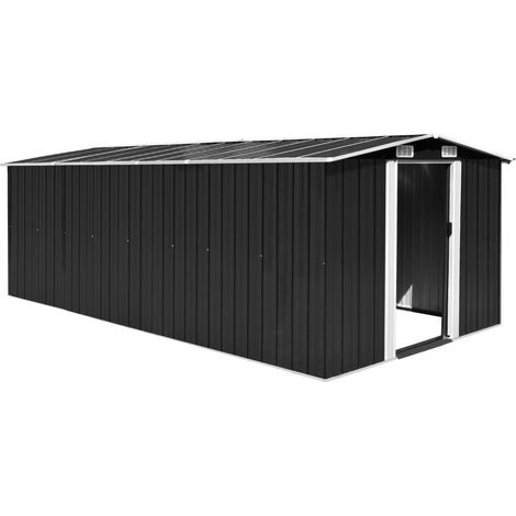 Casetta da giardino casetta per cabine ripostiglio casetta per casetta per esterni casetta per attrezzi robusta 257 x 489 x 181 cm metallo antracite 020022170