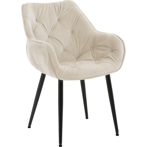 Stuhl Tanna Samt creme (1/5)