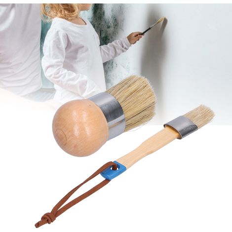 Set aus 2 Pinseln mit 5 cm und 2,8 cm Kantenlänge zum Streichen von Möbeln und Wänden, für Lackierarbeiten und Bastelarbeiten. (1/5)