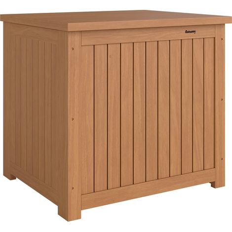 Baule da giardino tavolino 63 x 51 x 58,5 cm 130 l fodera rimovibile supporta 80 kg rustico in legno marrone 210005364
