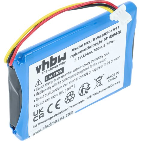 vhbw Akku kompatibel mit Garmin DriveSmart 5 LMT GPS Navigation Navi (750mAh, 4,2V, Li-Ion)