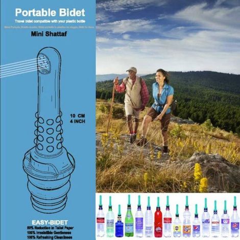 Ensemble de 2 bidets portables pour la salle de bain ou les voyages. Flexible de douche de voyage Cosmic, compatible avec toutes (1/4)