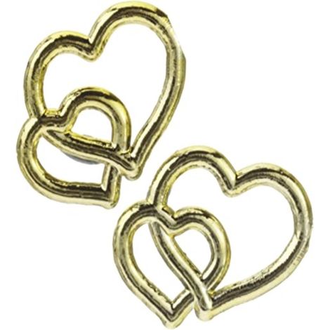 KNORR PRANDELL - 2 PEZZI - DECORAZIONE IN PLASTICA CUORE DOPPIO 18MM - COLORE ORO