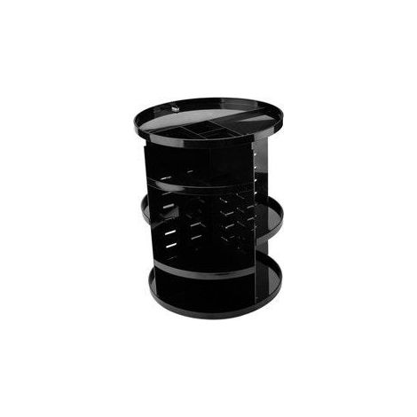 GarhrStore Organisateur Maquillage Pivotant, Support Cosmétique Tournant, Étagères Réglables Rangement Beauté Salle de Bain Noir