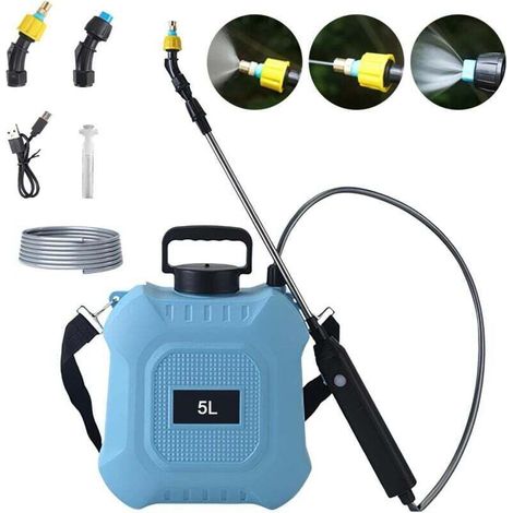 Pulvérisateur électrique 5L/8L, pulverisateur de Jardin avec pulverisateur Lance telescopique, Max 90 cm, 2 Buses, 2000mah, pour Désherbage Pulvérisation Nettoyage (1/5)