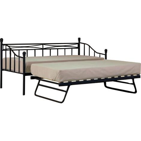 2ft6 Metal Day Bed Without Trundle in Black
