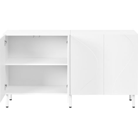 Credenza moderna bianca con 4 ante curve 140 x 40 x 77,5 cm (1/5)