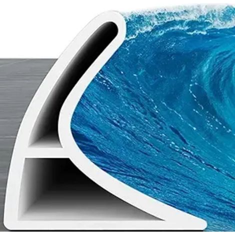 Seuil de douche pliable pour étanchéité, 39 pouces (environ 99,0 cm), bande d'étanchéité auto-adhésive pour bord de douche adaptée aux salles de bain, plans de travail de cuisine et éviers