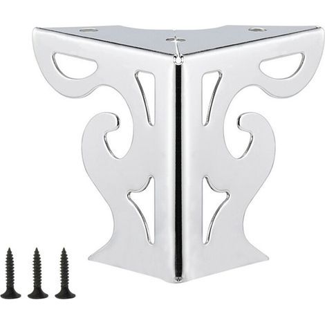 Pieds en métal pieds de meubles en fer contemporains 78mm-Argent (1/2)