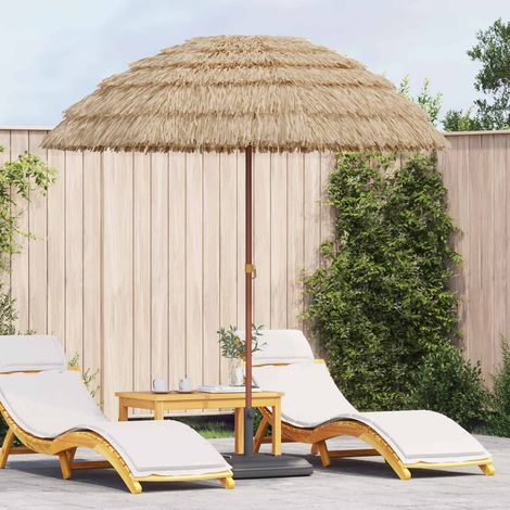 Strandparasol Natur 205 x 205 x 210 cm Polyester und Stahl