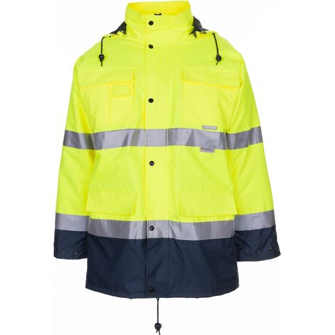 PLANAM Warnschutz Parka 2057 Atmungsaktiv Gelb/Marine Gr. S (1/5)
