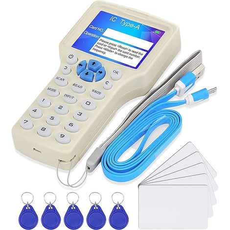 RFID Reader 125KHz 13.56MHz - ID IC UID Fob Copier, NFC Reader, Frequency RFID Card Duplicator - Encrypted Card Decoder - Rewritable Key Cards (1/3)