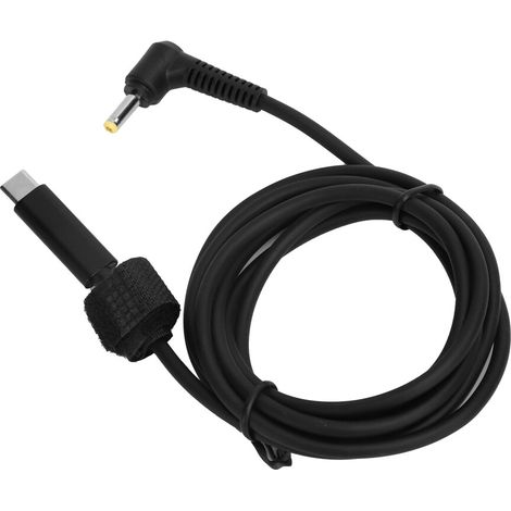USB-C-Ladekabel mit DC-DC PD-Wandler, das Notstromlösungen für 65-W-Schnellladegeräte bietet, mit einem 4,0 x 1,7 mm rechtwinkligen Stecker, geeignet für externe Akku-Verlängerungskabel.