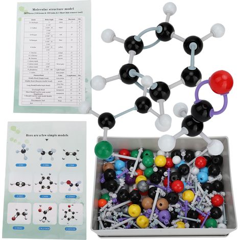 267 Pièces Kit de Modèle Moléculaire Organique et Inorganique, Atomes et Liaisons pour Étudiants et Enseignants (1/5)