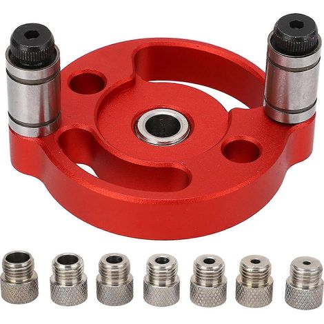 Gabarit de perçage autocentrant à positionnement par trou unique pour le travail du bois, gabarit de perçage avec poinçon, positionneur de perçage, rouge