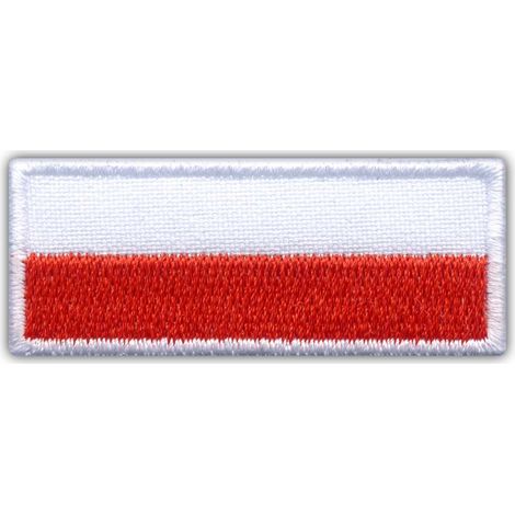 Aufnäher mit polnischer Flagge – 5,0 x 2,0 cm – selbstklebende Rückseite – gestickter Aufnäher/Abzeichen/Emblem