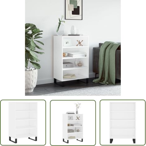 The Living Store Highboard Weiß 57x35x90 cm Holzwerkstoff - Sideboard - Hochschrank - Wohnzimmermöbel - Weißer Schrank - Regal (1/5)