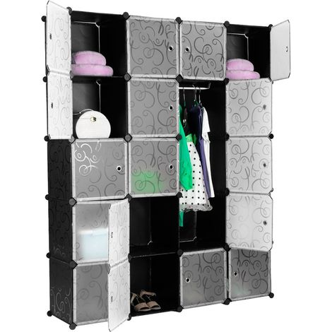 DIY Kleiderschrank Schrank Regalsystem Steckregal Garderobe Schuhregal 147x37x183cm