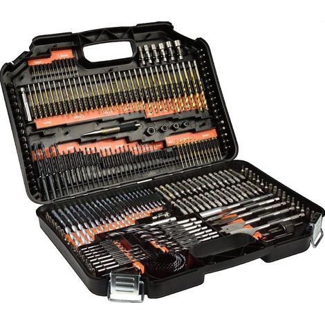 Coffret de forets pour perceuse – 246 pièces en acier rapide HSS – Revêtement titane pour perçage bois, métal et béton – Geko
