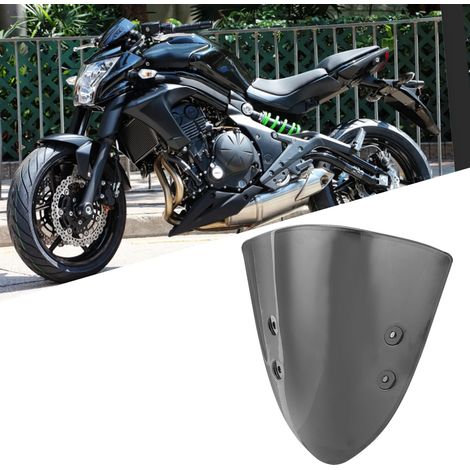 Pare-brise de moto avec moustiquaire, compatible avec Kawasaki ER-6N ER6N 2012-2014 (Noir) (1/5)